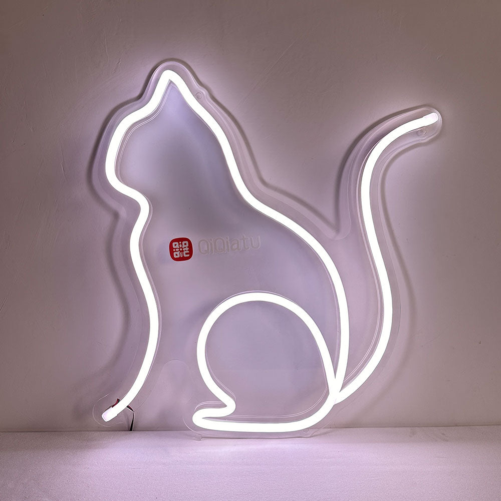QiQiatu Full Color Cat Neon Sign, Home Decor Lights for Bedroom, Living Room, Wedding Decorations