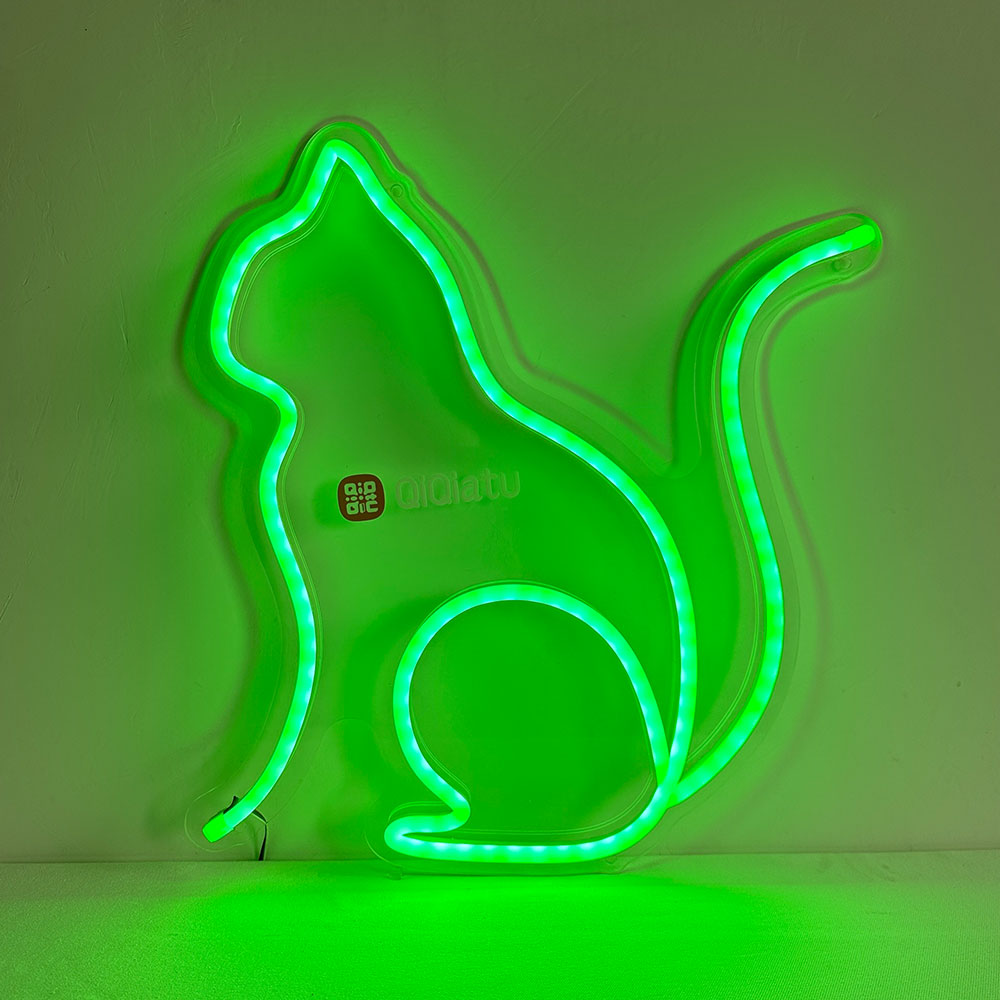 QiQiatu Full Color Cat Neon Sign, Home Decor Lights for Bedroom, Living Room, Wedding Decorations