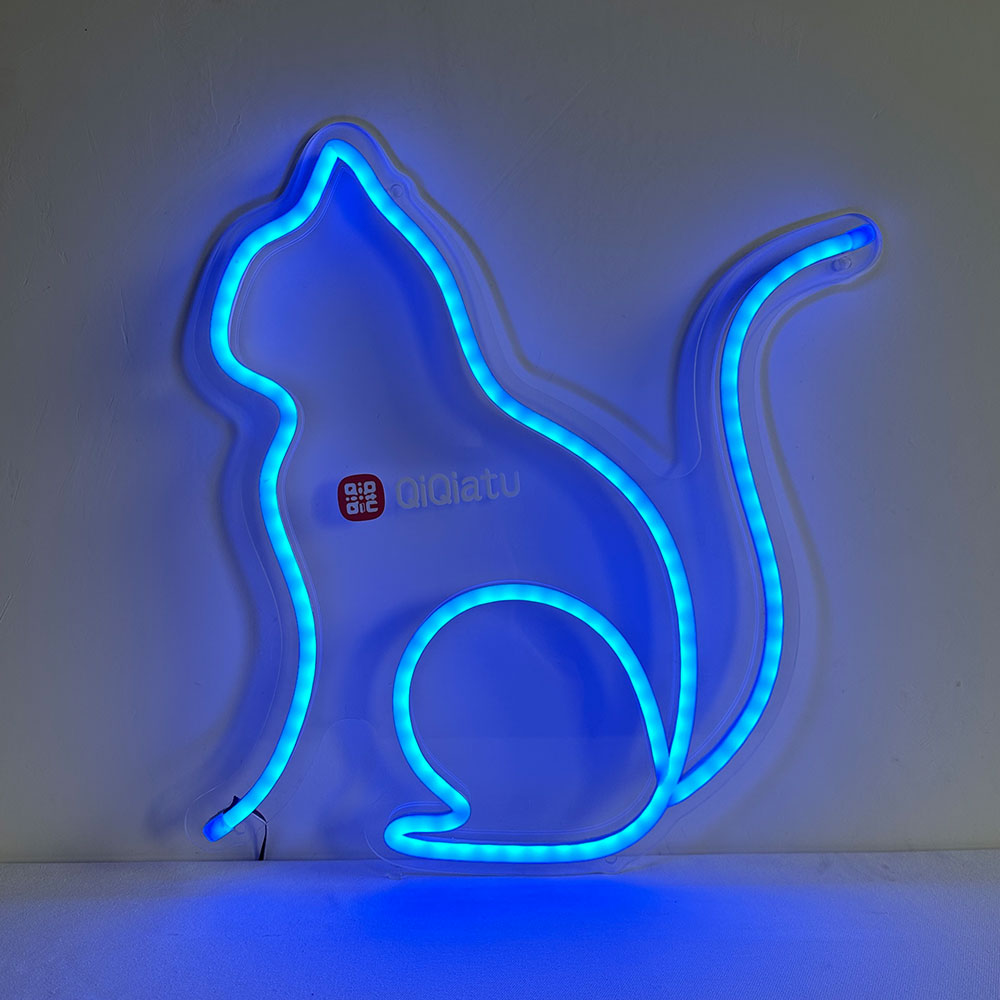 QiQiatu Full Color Cat Neon Sign, Home Decor Lights for Bedroom, Living Room, Wedding Decorations