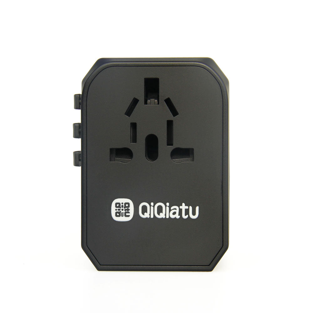 QiQiatu International Wall Plug Socket,Universal Travel Adapter with 6A Smart Power, USB Type-C, and Quick Charger for USA, EU, UK, AUS