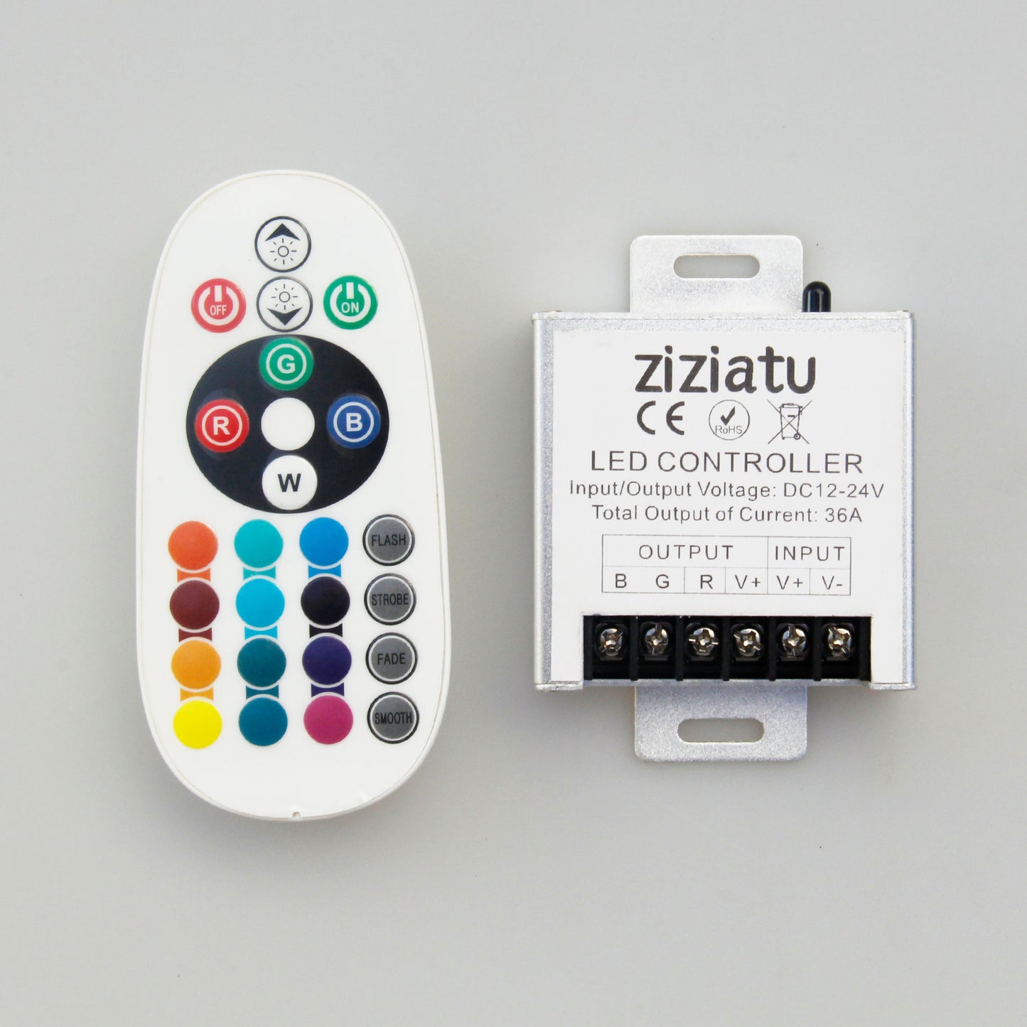 ziziatu RGB Led controller 24Key RF Remote Big Power 360W LED Controller for RGB light DC12-24V