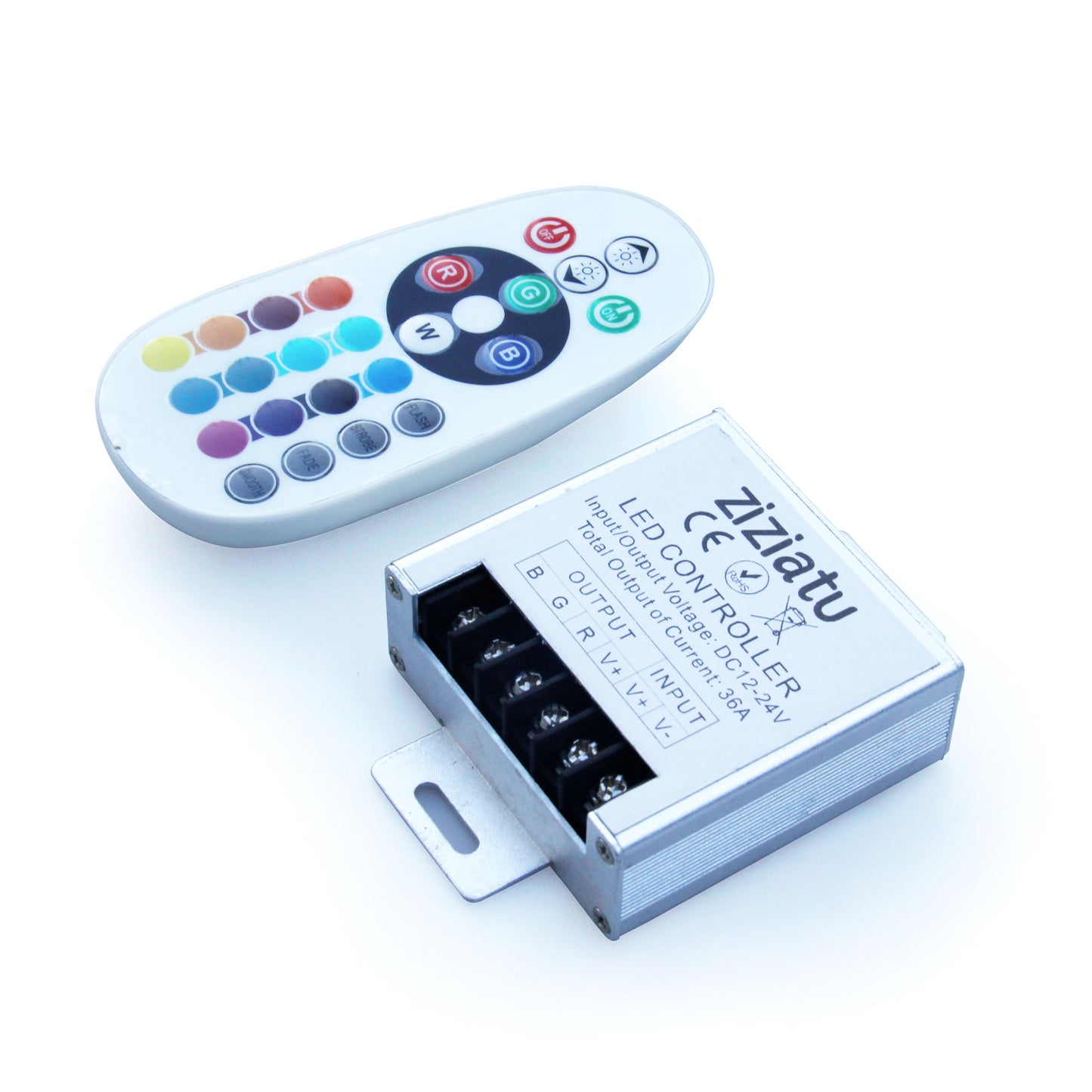 ziziatu RGB Led controller 24Key RF Remote Big Power 360W LED Controller for RGB light DC12-24V