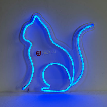 QiQiatu Full Color Cat Neon Sign, Home Decor Lights for Bedroom, Living Room, Wedding Decorations